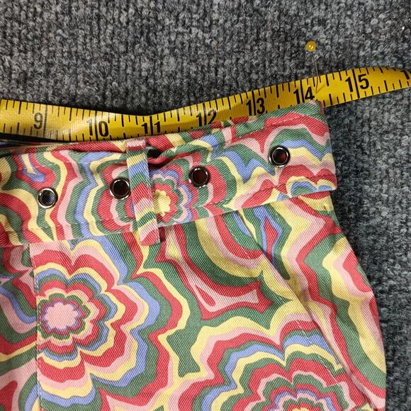 The Ragged Priest Pants Womens 10 Psychedelic Floral Belted High Rise Festival - Picture 5 of 12